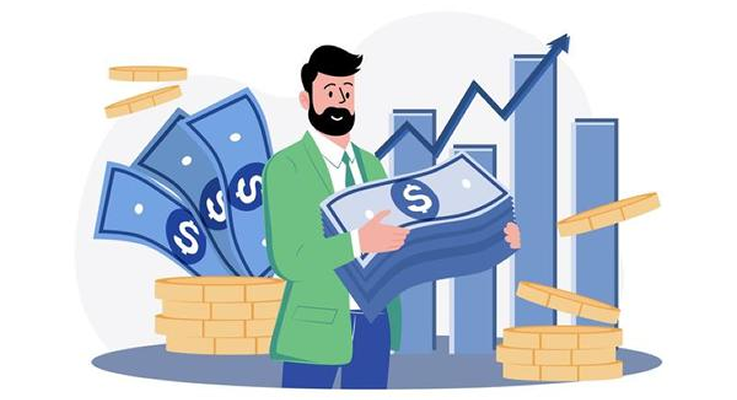 Ilustração de gráficos de crescimento financeiro